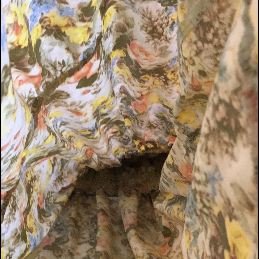 DANIELLE BERNSTEIN 1X Long FULL Floral SUMMER DRESS EMPIRE⚜️WAIST NWOT - Picture 16 of 16